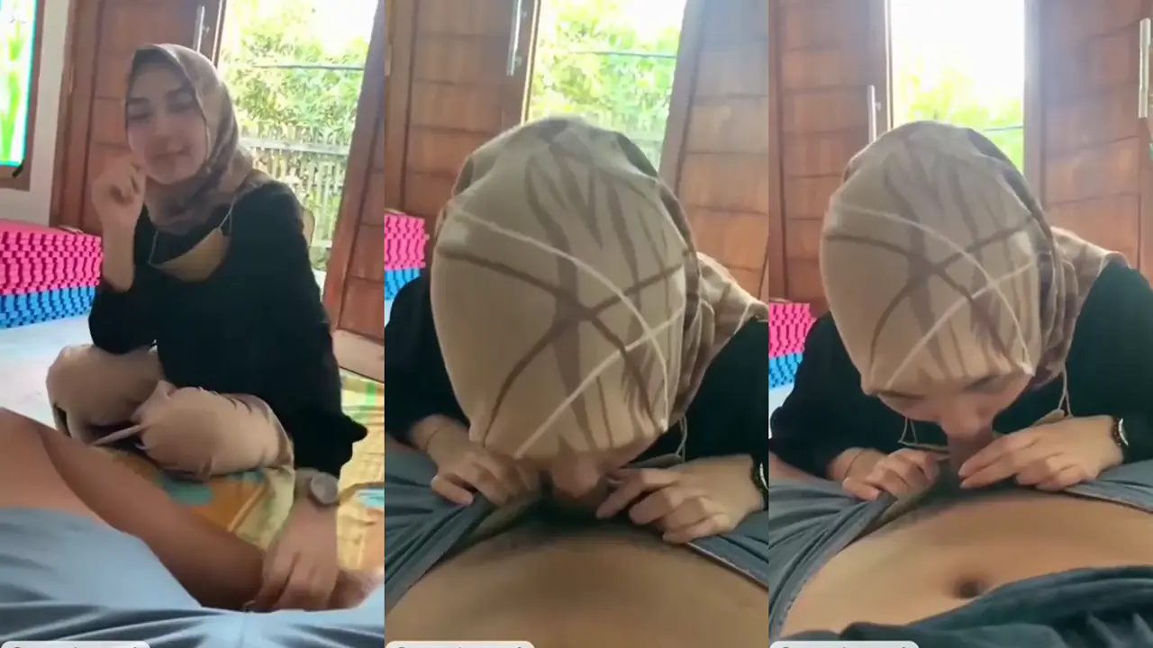 abg Jilbab Cantik netein pacarnya di ruang tamu full durasi